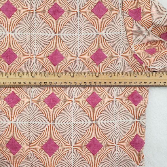 WHIT Blazer Womens Small Pink Orange Geometric Linen Silk Made in USA 3/4 Sleeve - Picture 7 of 11